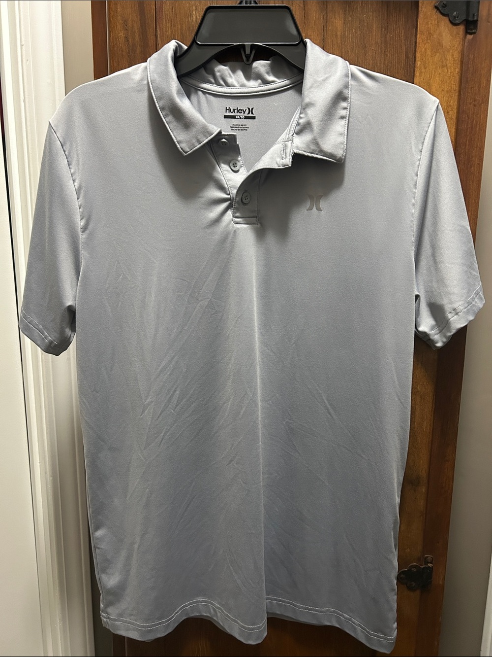 Hurley Boys 18/20 Light Silver Performance Polo